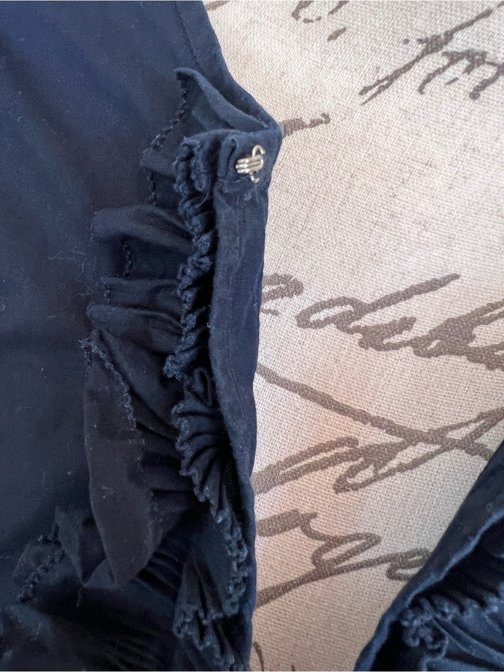 J. Crew size 4 Navy Ruffle-Trim top - Picture 7 of 12